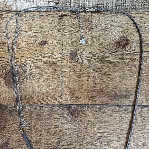 Nakamol Amethyst Geode Slice Pendant Beaded Chain Necklace - Picture 9 of 11